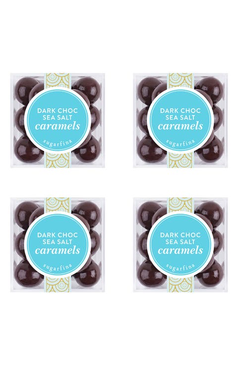 Dark Chocolate Sea Salt Caramel 4-Piece Candy Cubes