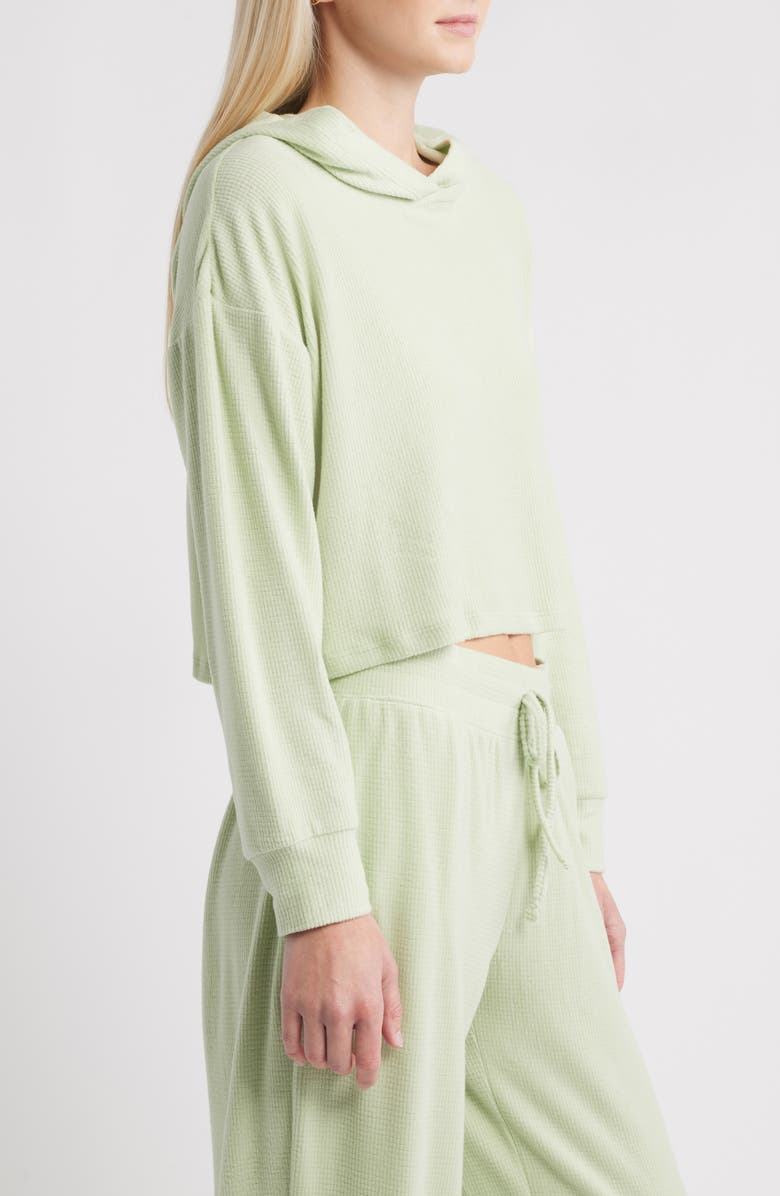 HAPPY CAMP3R Pistachio Lily Crop Rib Hoodie, Alternate, color, Pistachio