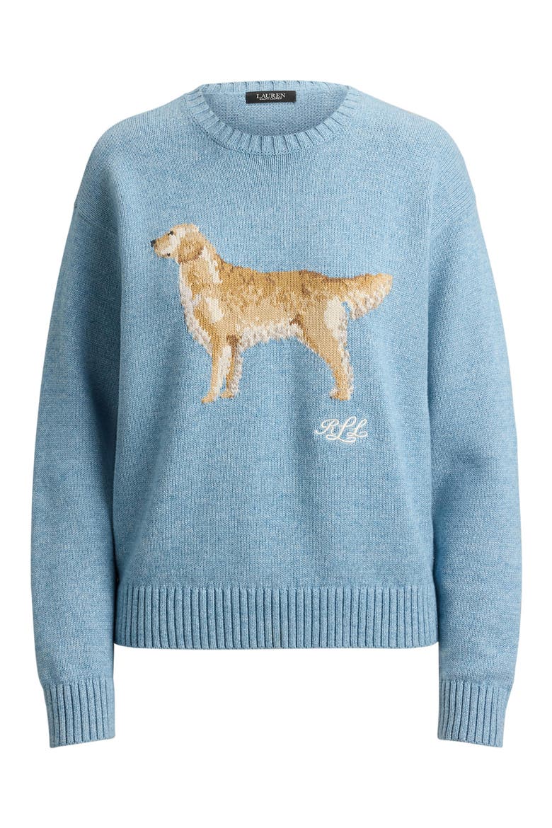 Intarsia Dog Sweater, Alternate, color, BLUE NOTE HEATHER MULTI