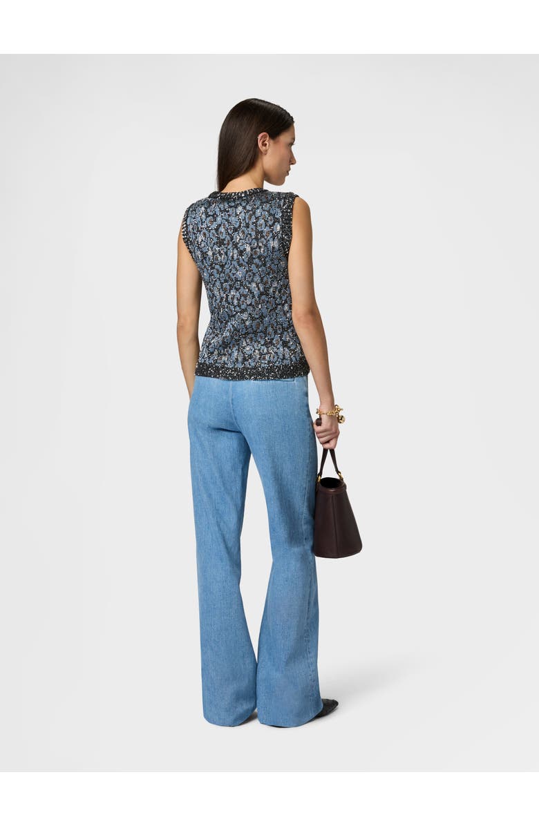 Missoni Crew-neck Top In Jacquard Knit With Animalier Pattern, Alternate, color, Green& Brown