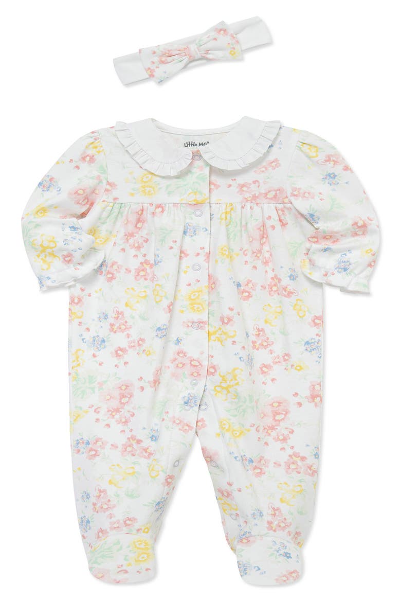 Garden Floral Footie & Headband Set, Alternate, color, FLORAL