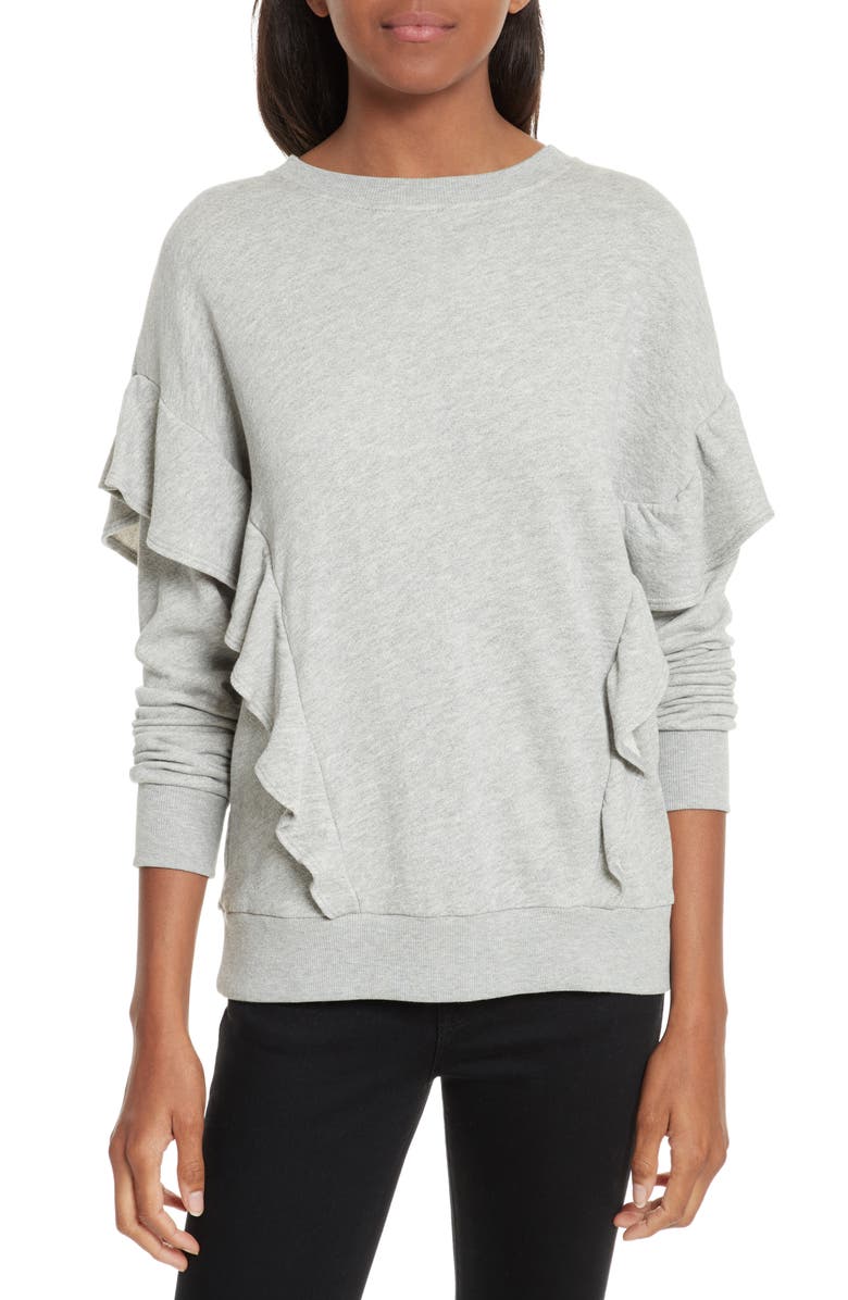Joie Agnia Ruffle Sweatshirt, Main, color,