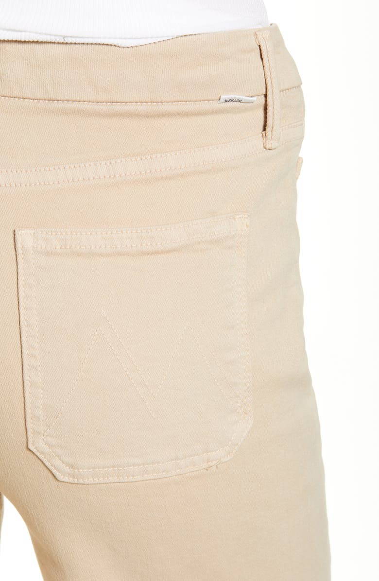 MOTHER The Patch Pocket Roller High Waist Fray Hem Wide Leg Khaki Pants, Alternate, color, 