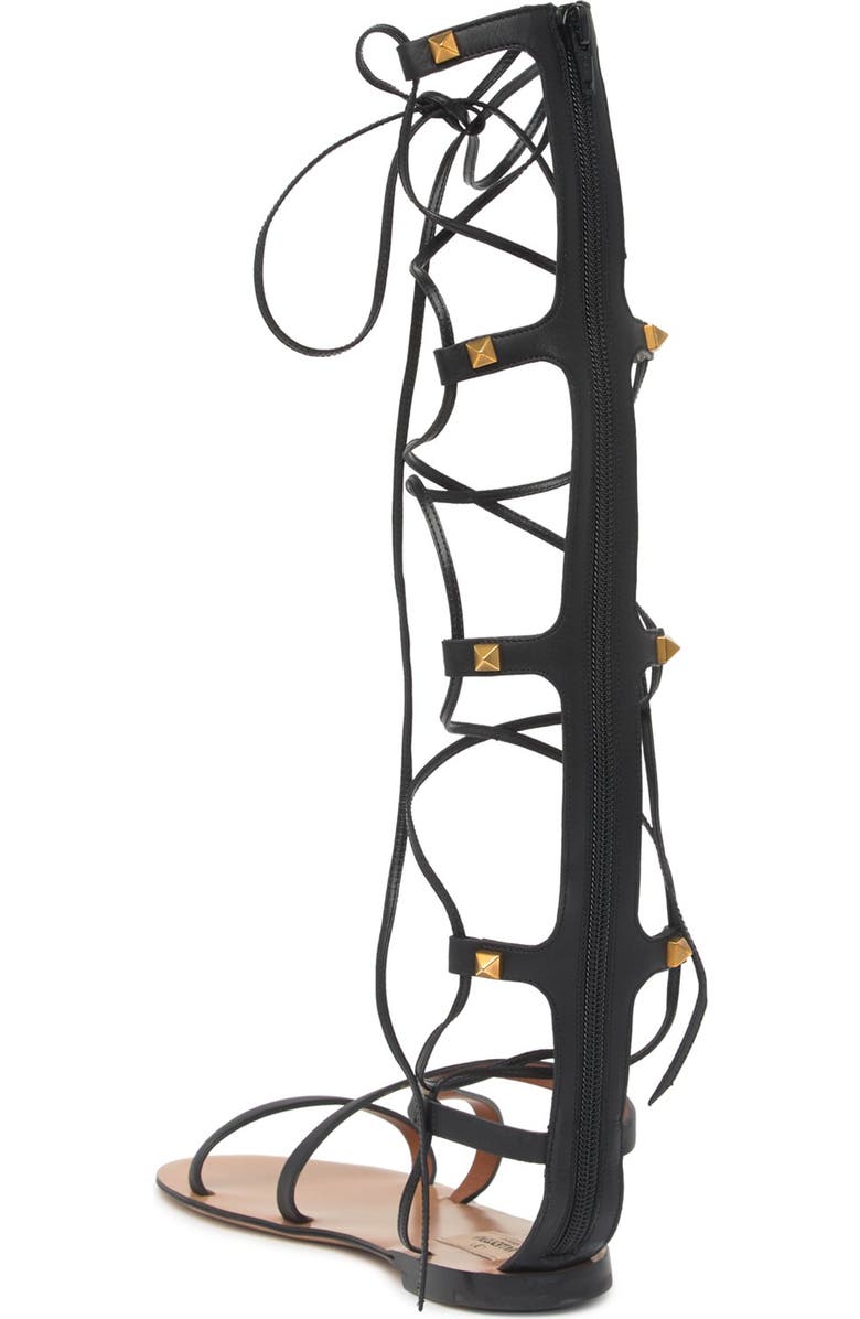 Valentino Garavani 'Rockstud' Tall Gladiator Sandal, Alternate, color,