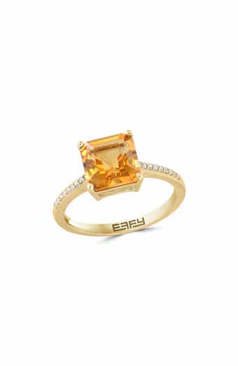 EFFY 14K Gold Diamond & Citrine Ring