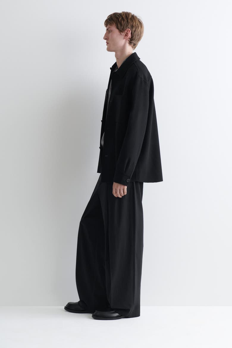 Double-faced Wool Overshirt, Alternate, color, BLACK