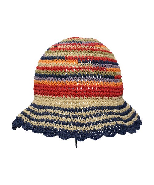 Polo Ralph Lauren Multi Stripe Crocheted Bucket Hat In Multi