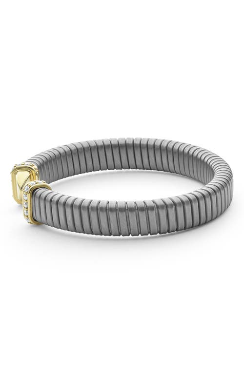 Lagos Pointed Dome Diamond Bracelet In Two-tone