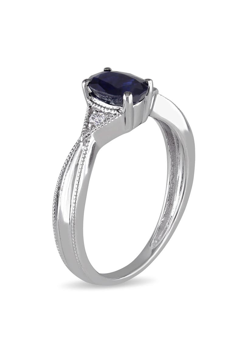 Oval Sapphire Ring with Diamonds 14k, Alternate, color, Sapphire