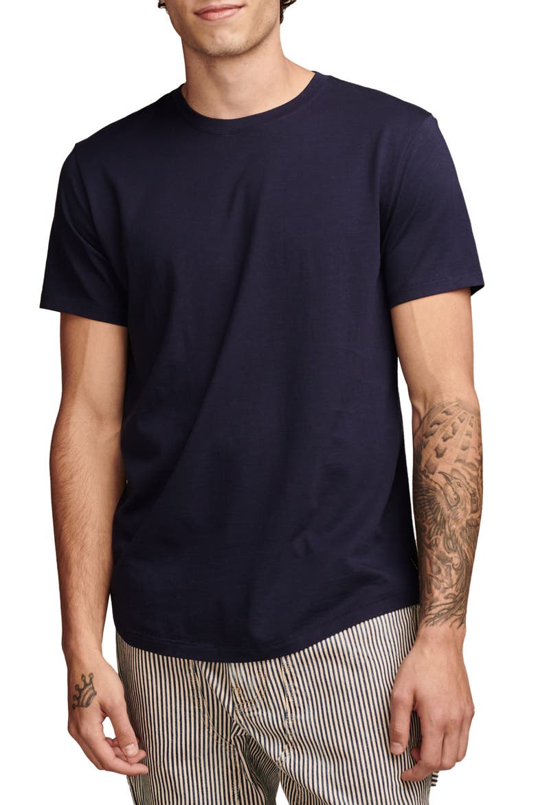 Crewneck Supima® Cotton T-Shirt, Main, color, BLACK IRIS