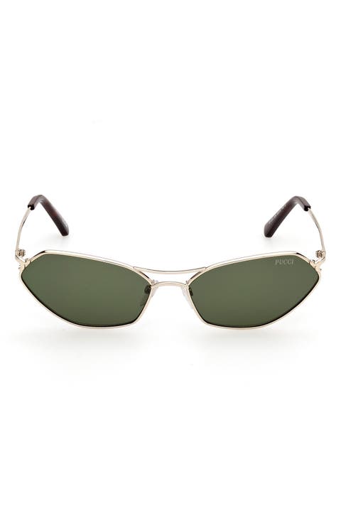 Geometric 54mm Sunglasses