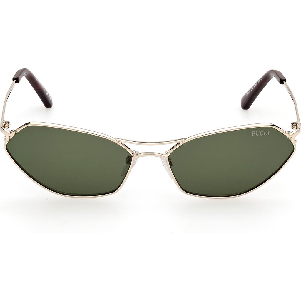 Pucci Geometric Metal & Acetate Rectangle Sunglasses In Green