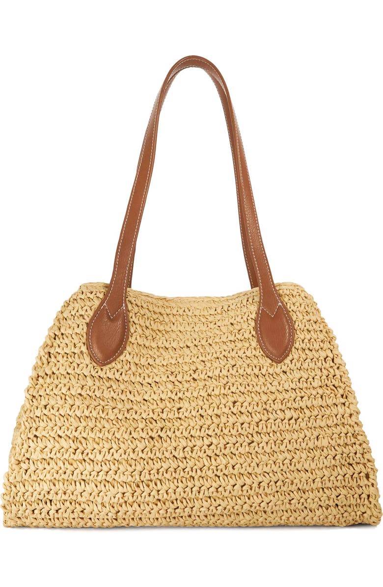 Dune London Devotedly Raffia Satchel, Alternate, color, Natural