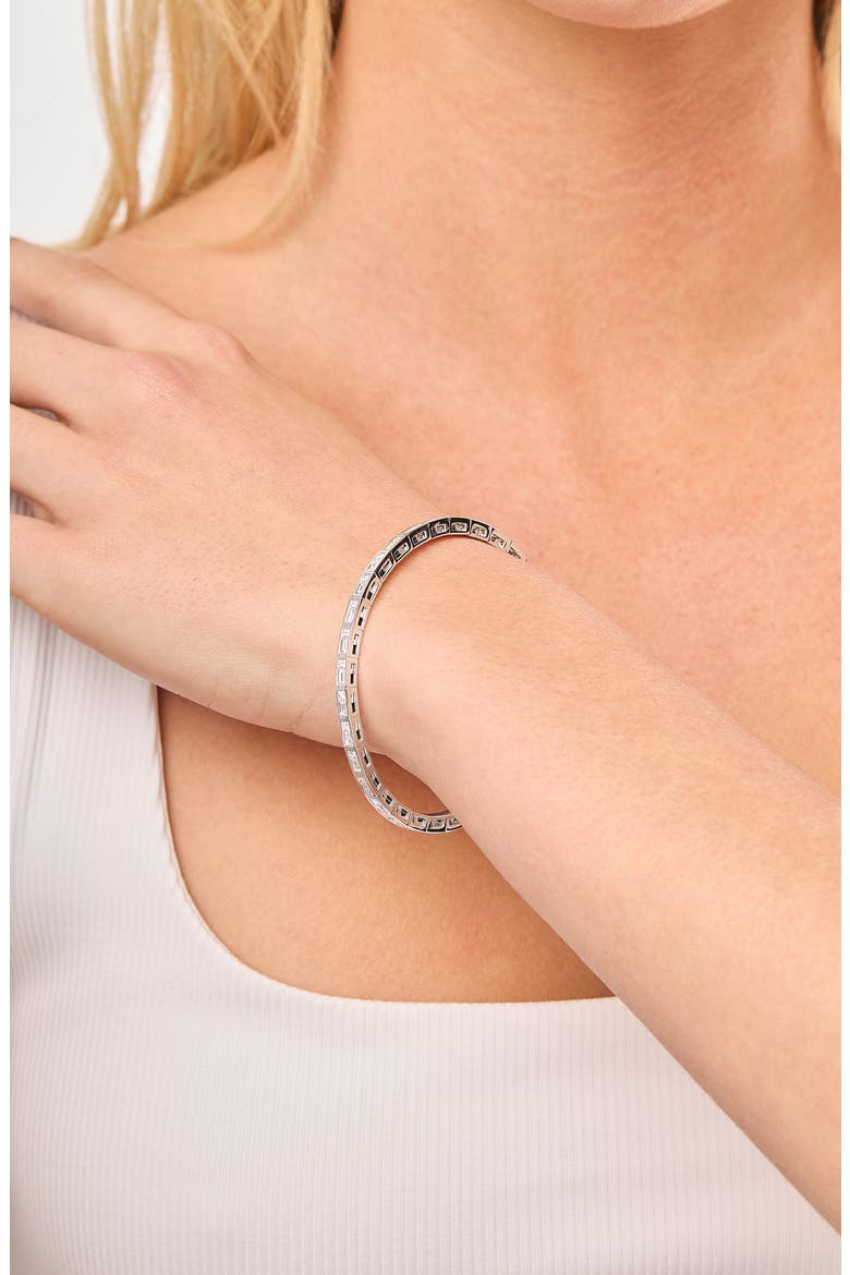 18K Gold Gatsby Natural Diamond Stretch Bracelet (Online Trunk Show), Alternate, color, 18K WHITE GOLD