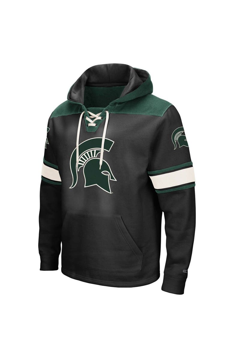 COLOSSEUM Men's Colosseum Black Michigan State Spartans 2.0 Lace-Up Pullover Hoodie, Alternate, color, Black