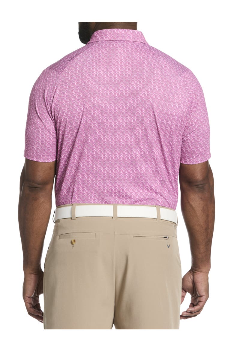 Big & Tall Chevron Print Polo Shirt V2, Alternate, color, ROSE BOUQUET