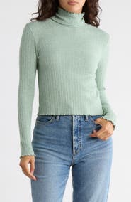 Madewell Ribbed Long Sleeve Turtleneck Crop Top