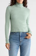 Madewell Ribbed Long Sleeve Turtleneck Crop Top