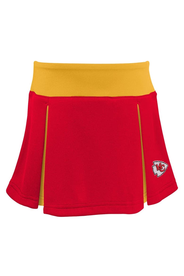 Girls Toddler Red Kansas City Chiefs Spirit Cheer Two-Piece Cheerleader Set with Bloomers, Alternate, color, Red
