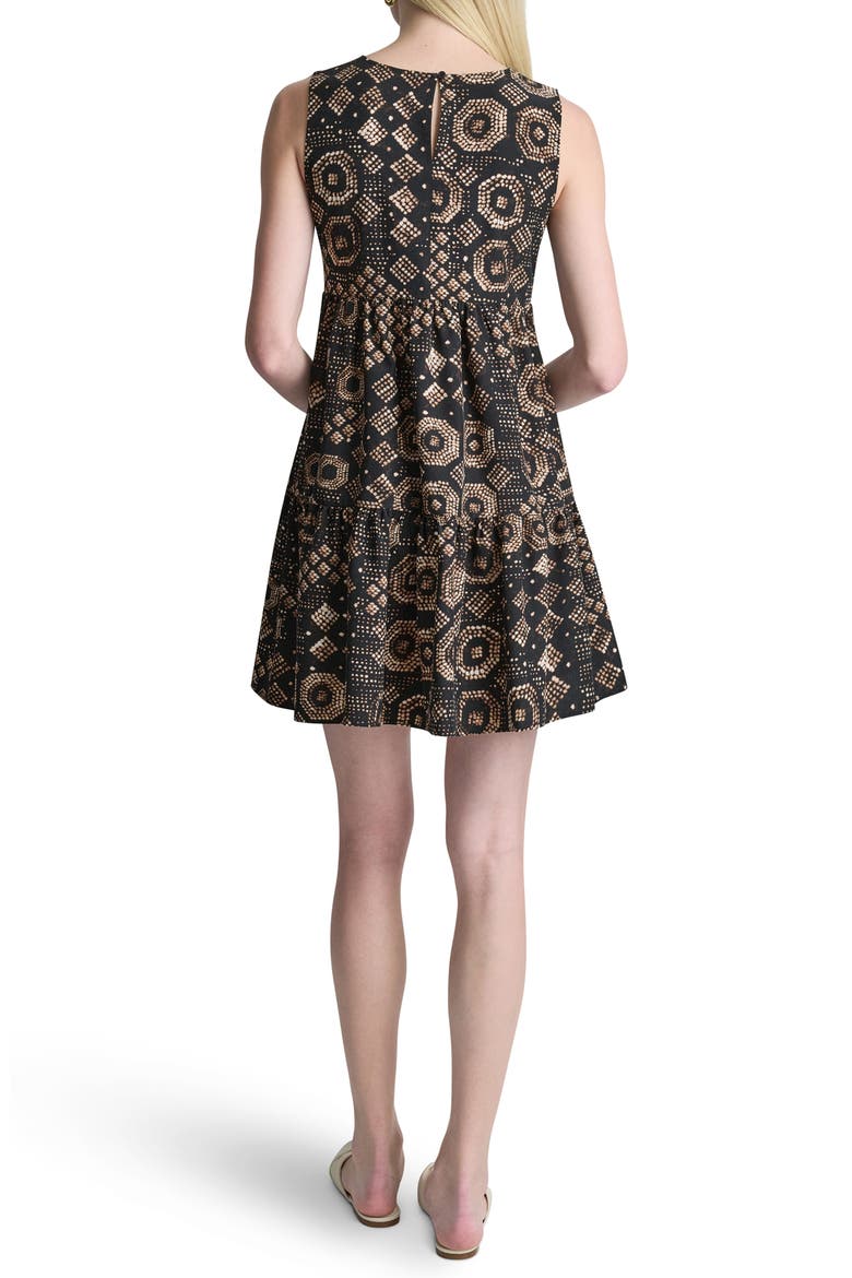 Commuter Sleeveless Swing Minidress, Alternate, color, BLACK MULTI