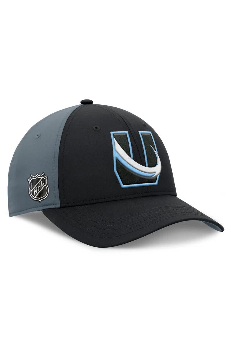 Men's Fanatics  Black/Charcoal Utah Mammoth Alternate Logo Adjustable Hat, Main, color, Black