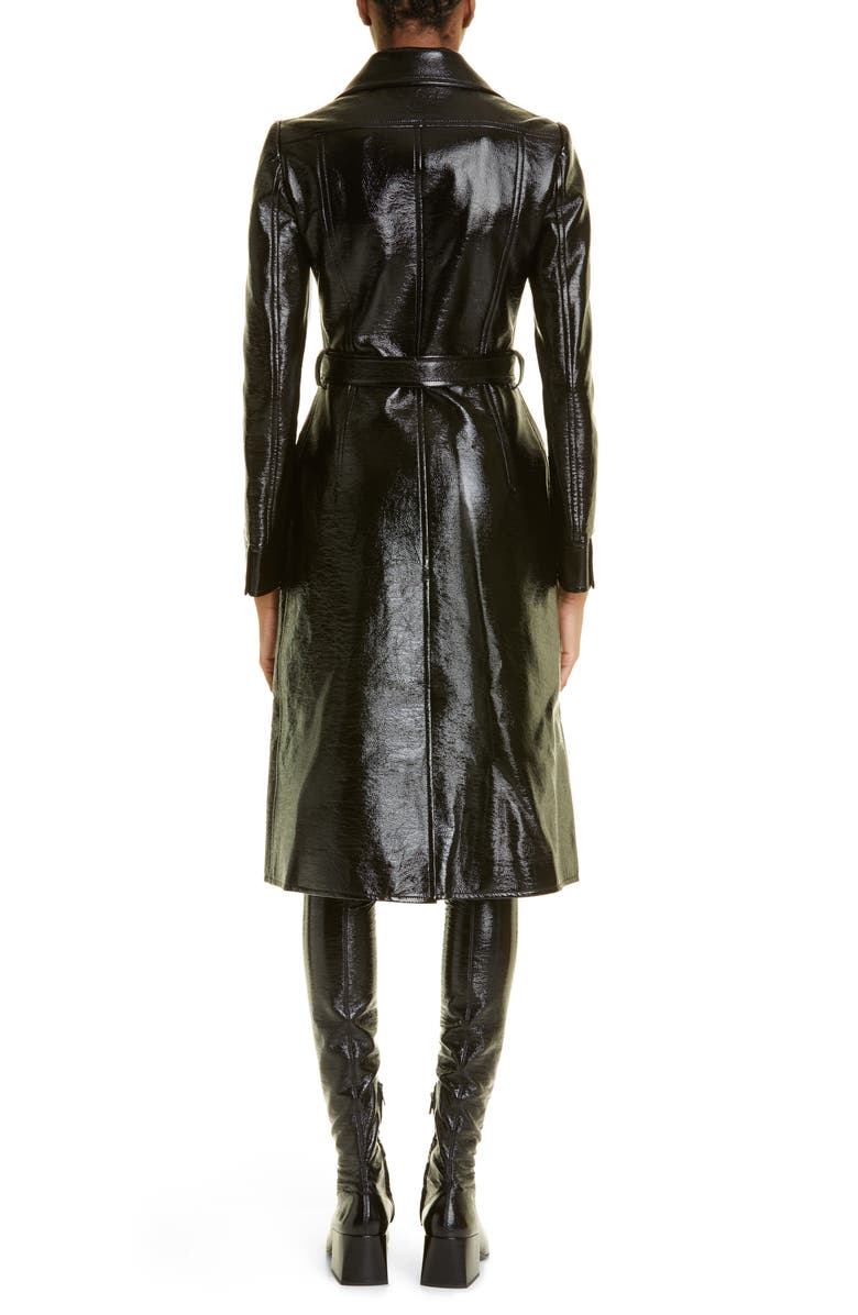 Courrèges Logo Patch Vinyl Trench Coat, Alternate, color,