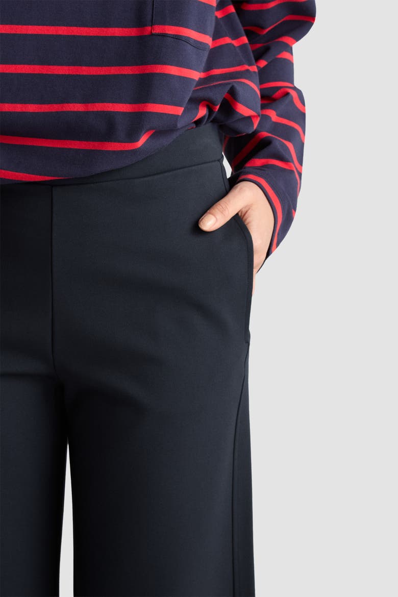 Lottie Wide Cropped Pants, Alternate, color, Midnight