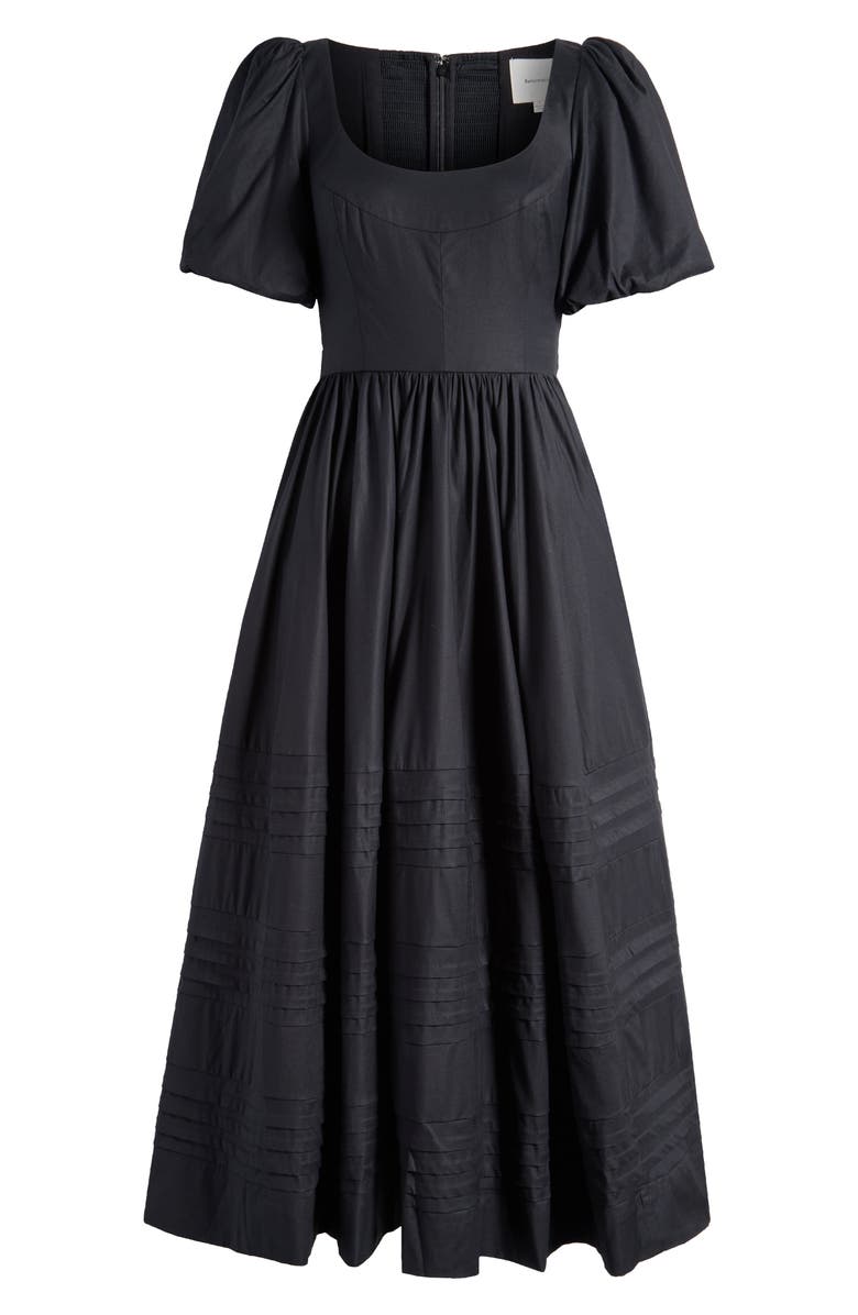 Reformation Everlyn Puff Sleeve Stretch Organic Cotton Maxi Dress, Alternate, color, Black