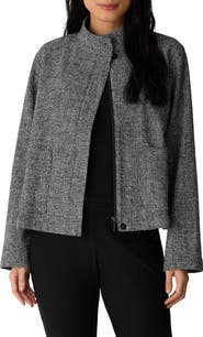 Eileen Fisher Stand Collar Stretch Cotton Jacket