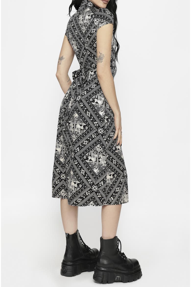 Hexweave Fitted Midi Shirt Dress, Alternate, color, Black