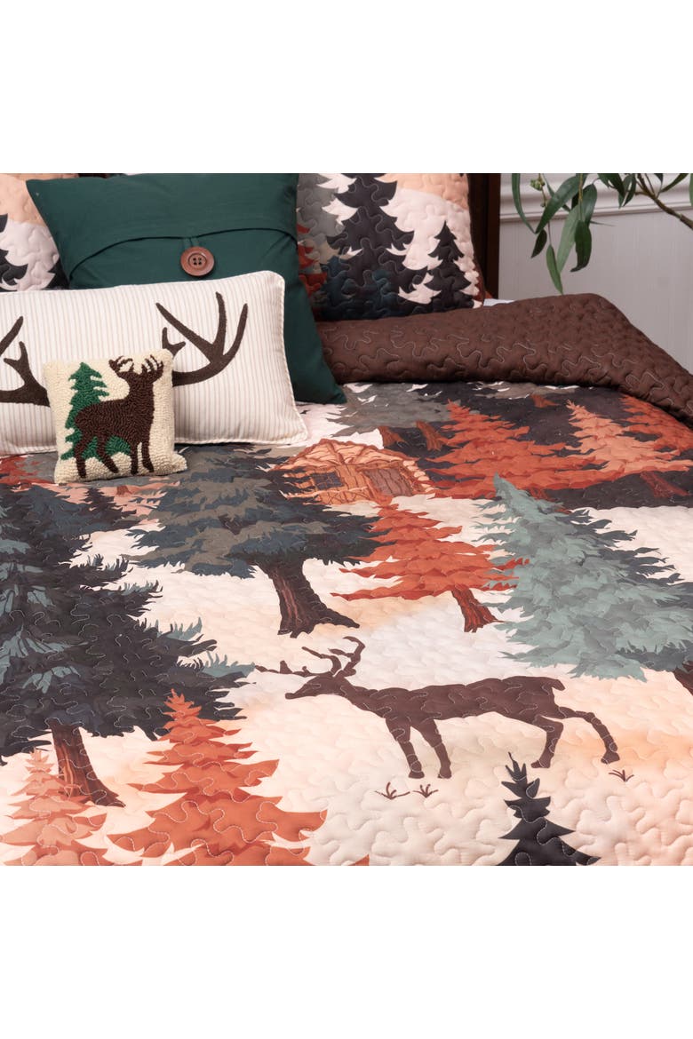 Lodge Retreat Bedspread Quilt, Main, color, Brown