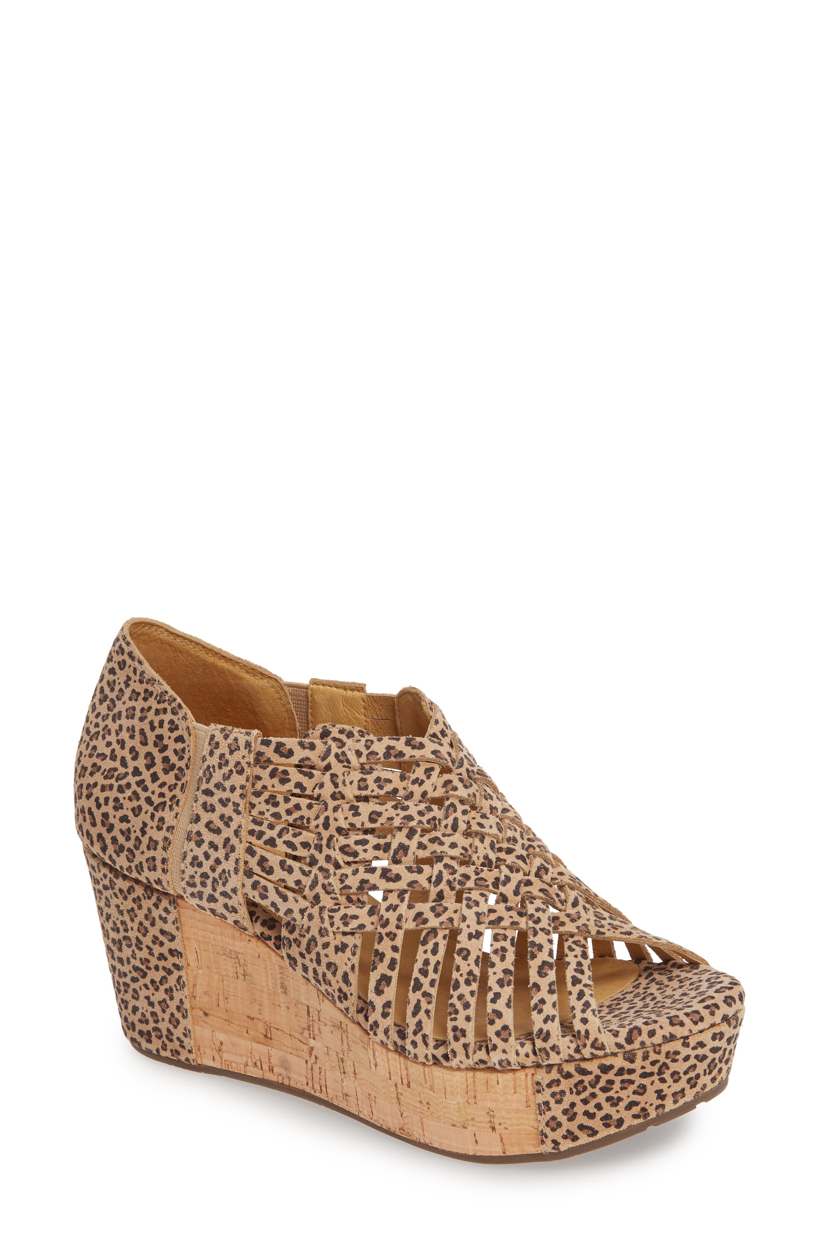 Vic Platform Sandal, Main, color, CHEETAH PRINT SUEDE