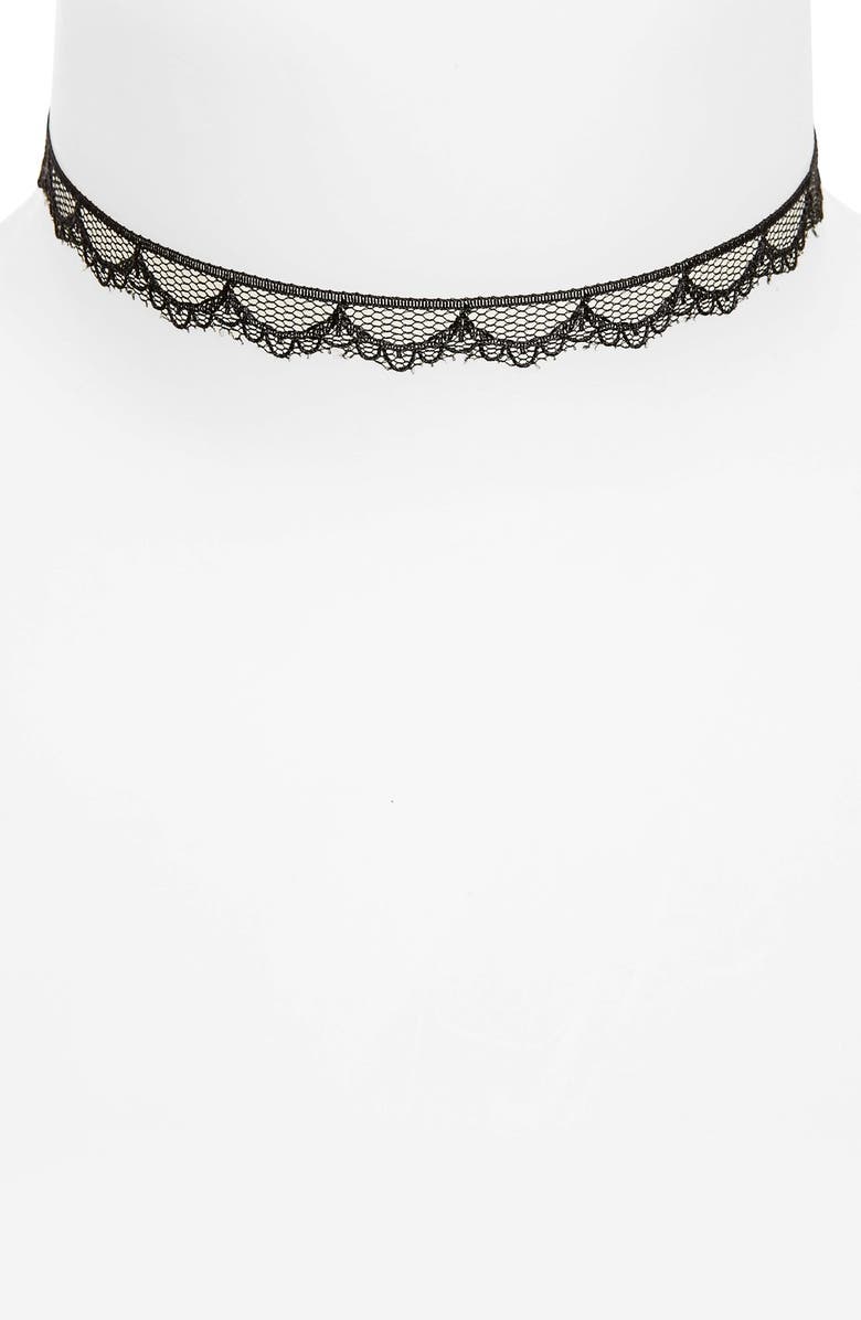 BP. Scalloped Lace Choker, Main, color, 