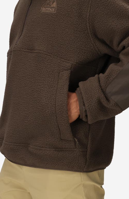 Marmot Wanderer High Pile Fleece Half Zip Pullover In Brown