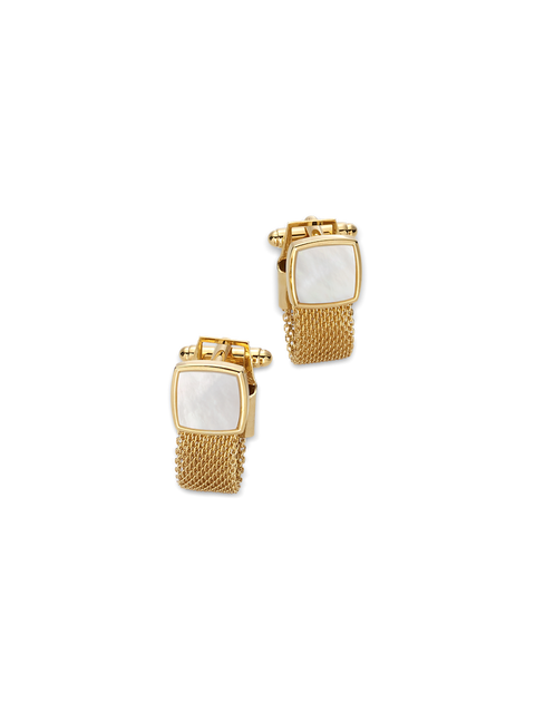Mother Of Pearl Mesh Wrap Cufflinks