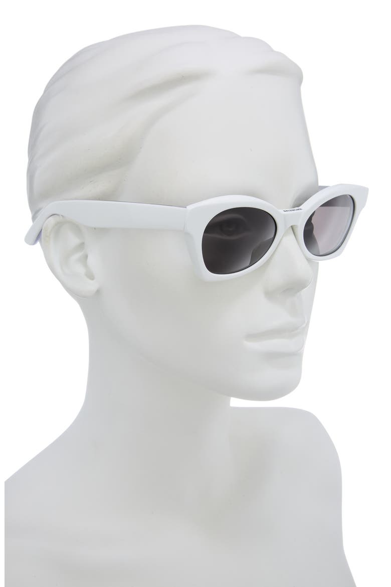 53mm Polarized Cat Eye Sunglasses, Alternate, color, WHITE WHITE GREY