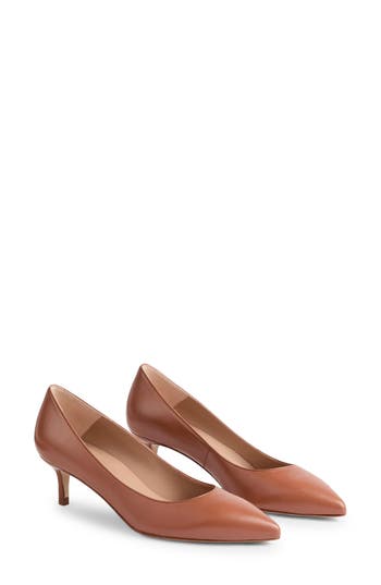 Lk Bennett Audrey Pointed Toe Kitten Heel Pump In Brown