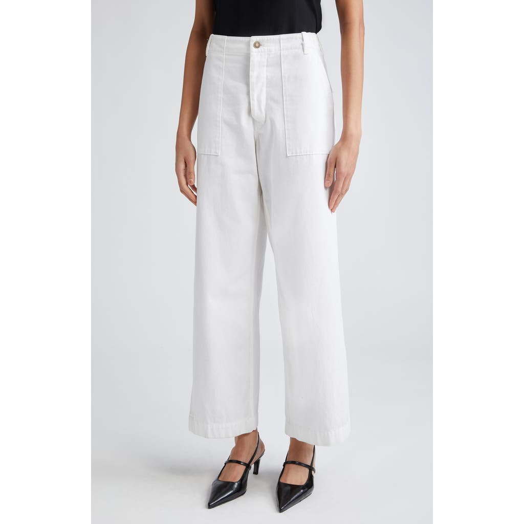 Nili Lotan Leon Wide Leg Cotton Pants In White
