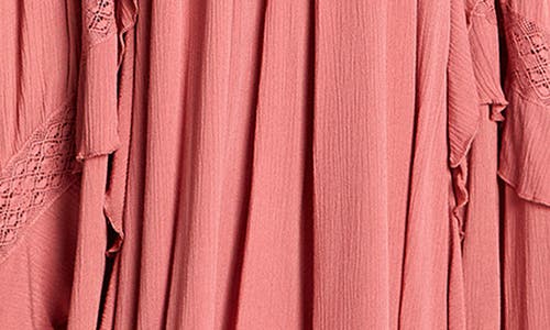 City Chic Rosie Lace Trim High-low Maxi Dress In Pink