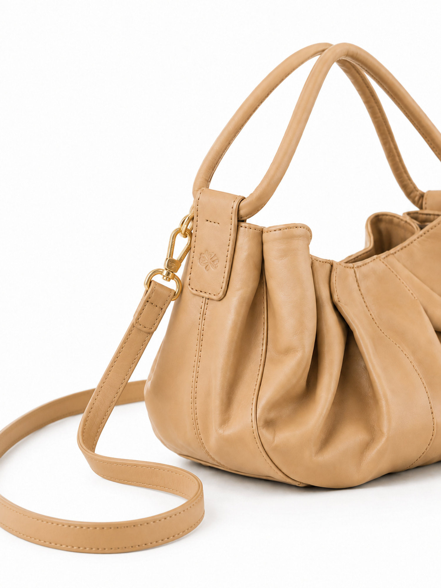 Liora Sculptural Leather Shoulder Bag, Alternate, color, Honey