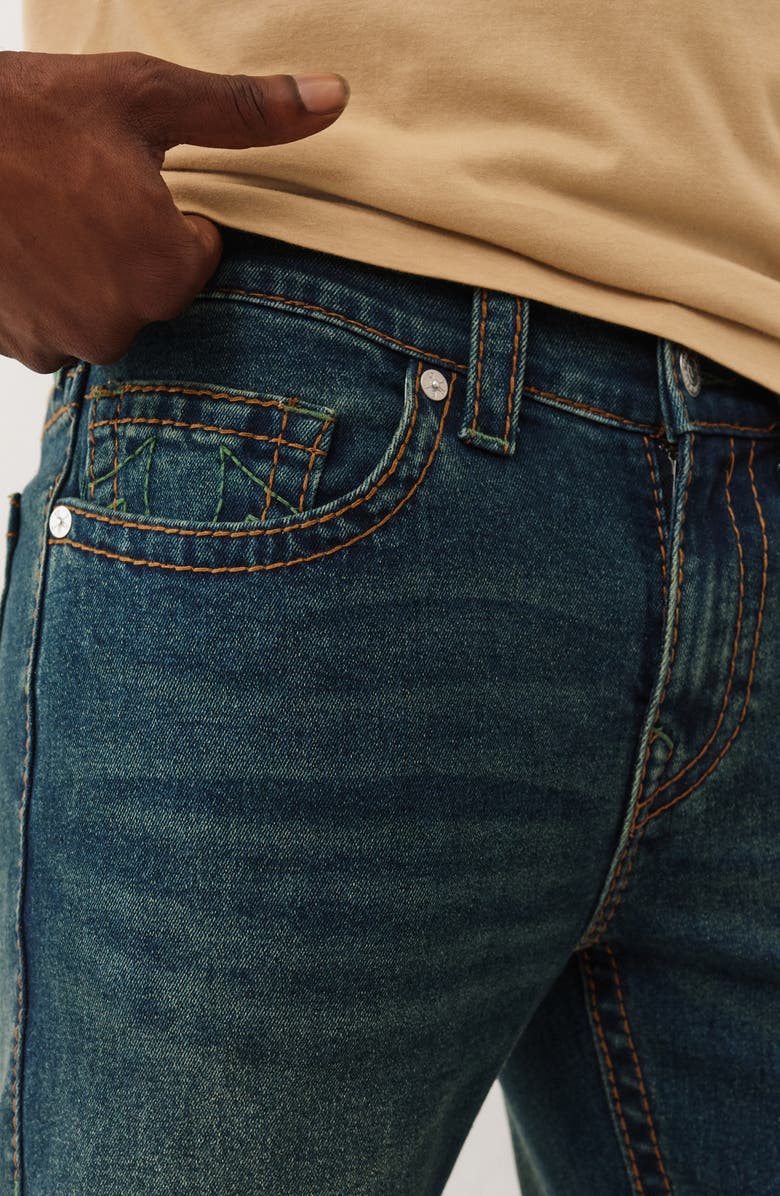 True Religion Ricky Big T-Flap Straight Leg Jeans, Alternate, color, Medium Amber Nights Wash