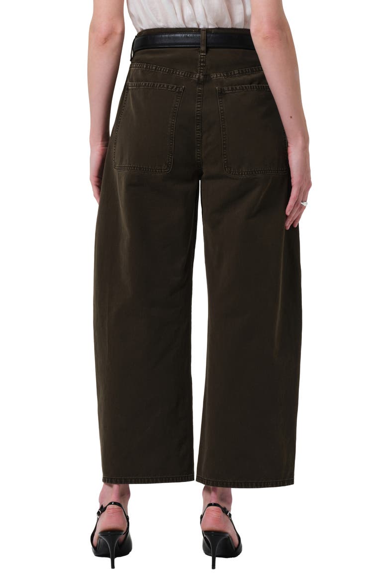 Ayla High Waist Crop Wide Leg Twill Utility Pants, Alternate, color, DARK OLIVE