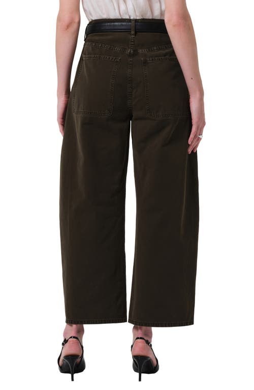 Citizens Of Humanity Ayla High Waist Crop Wide Leg Twill Utility Pants In Black