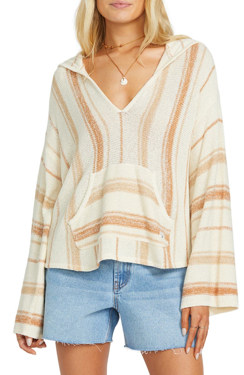 Billabong Baja Beach Stripe Hoodie, Main, color, Khaki