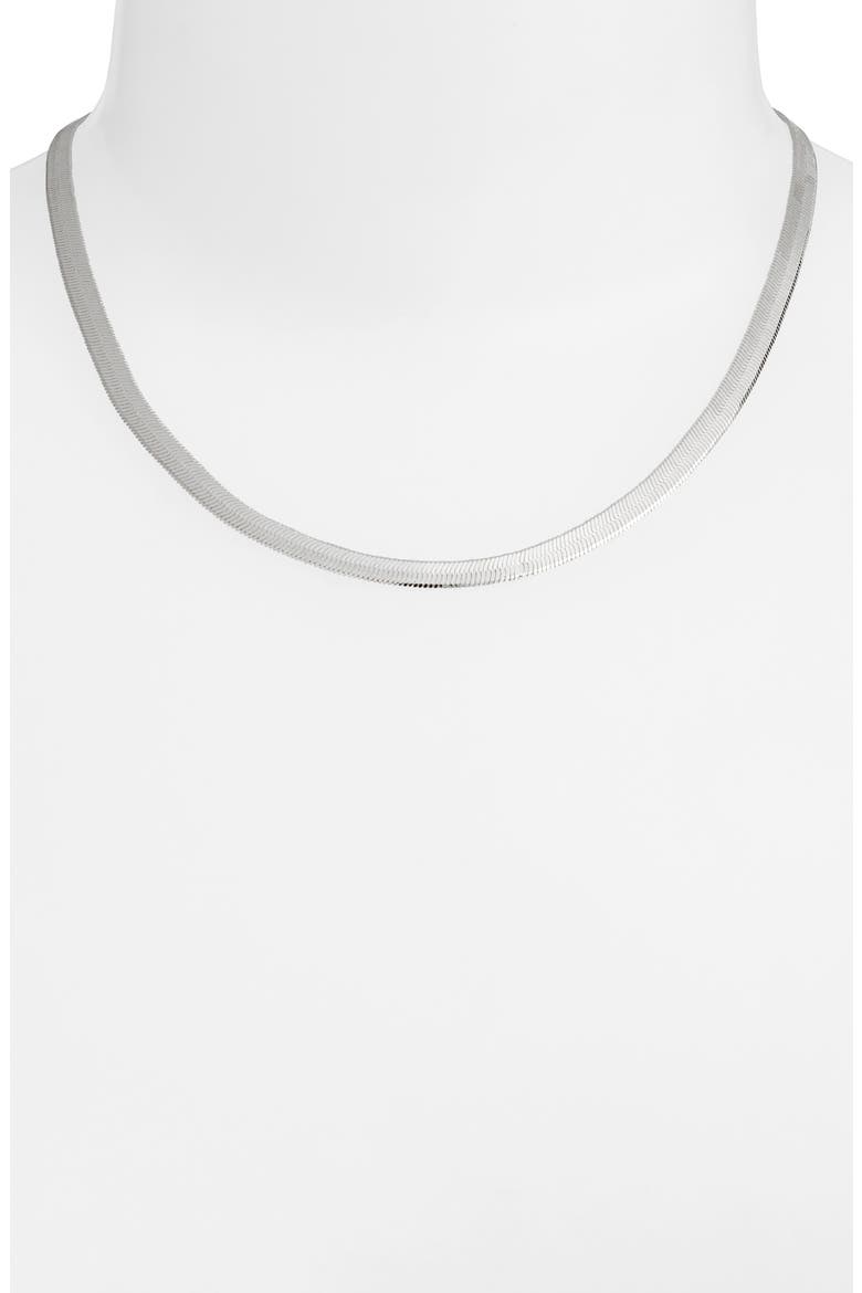 Dipped Herringbone Chain Necklace, Alternate, color, STERLING SILVER DIPPED