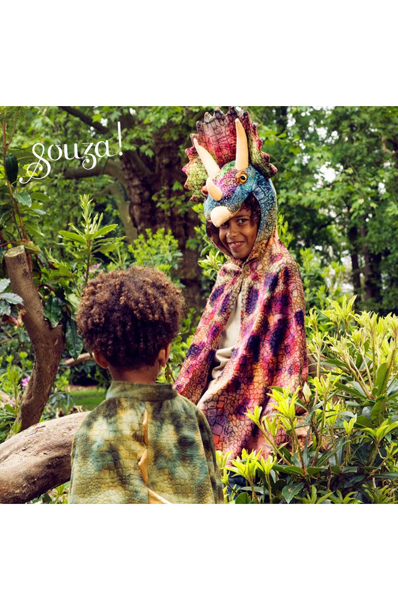 Souza Triceratops Dragon Costume Cape, Alternate, color, Green