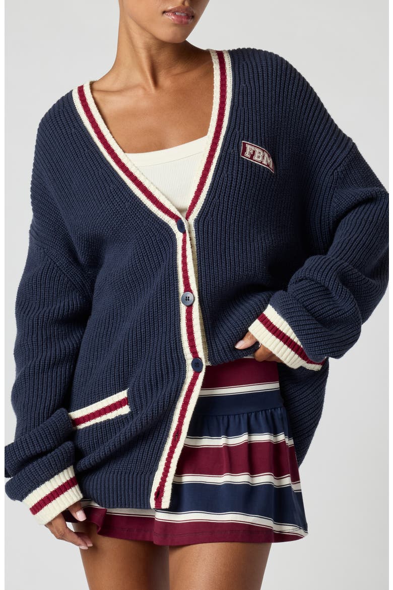 Varsity Cardigan, Main, color, NAVY