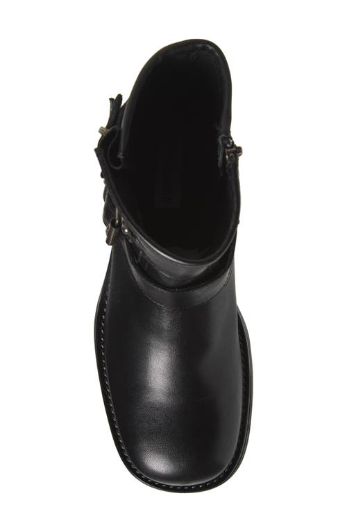 Steve Madden Archie Buckle Boot In Black Leather