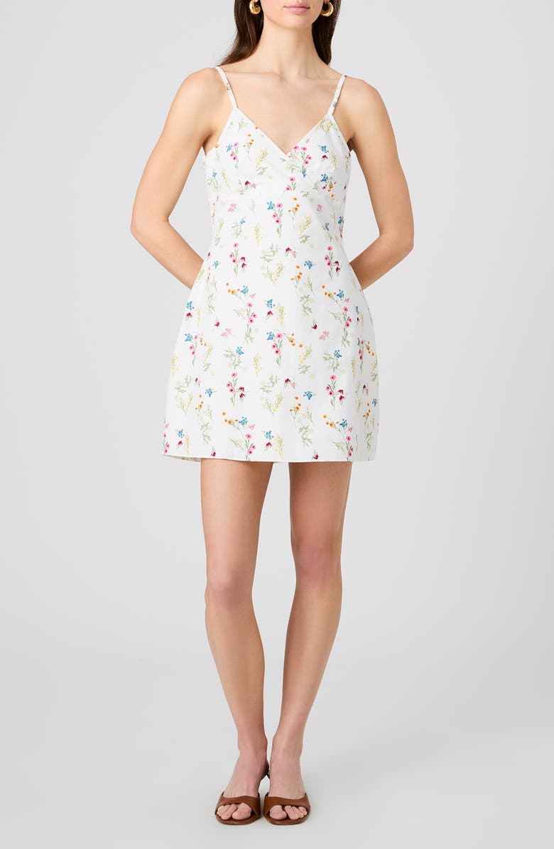 French Connection Alissa Floral Print Sleeveless Minidress, Main, color, Summer White Multi