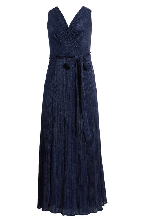 ALEX EVENINGS ALEX EVENINGS SHIMMER MESH SLEEVELESS GOWN